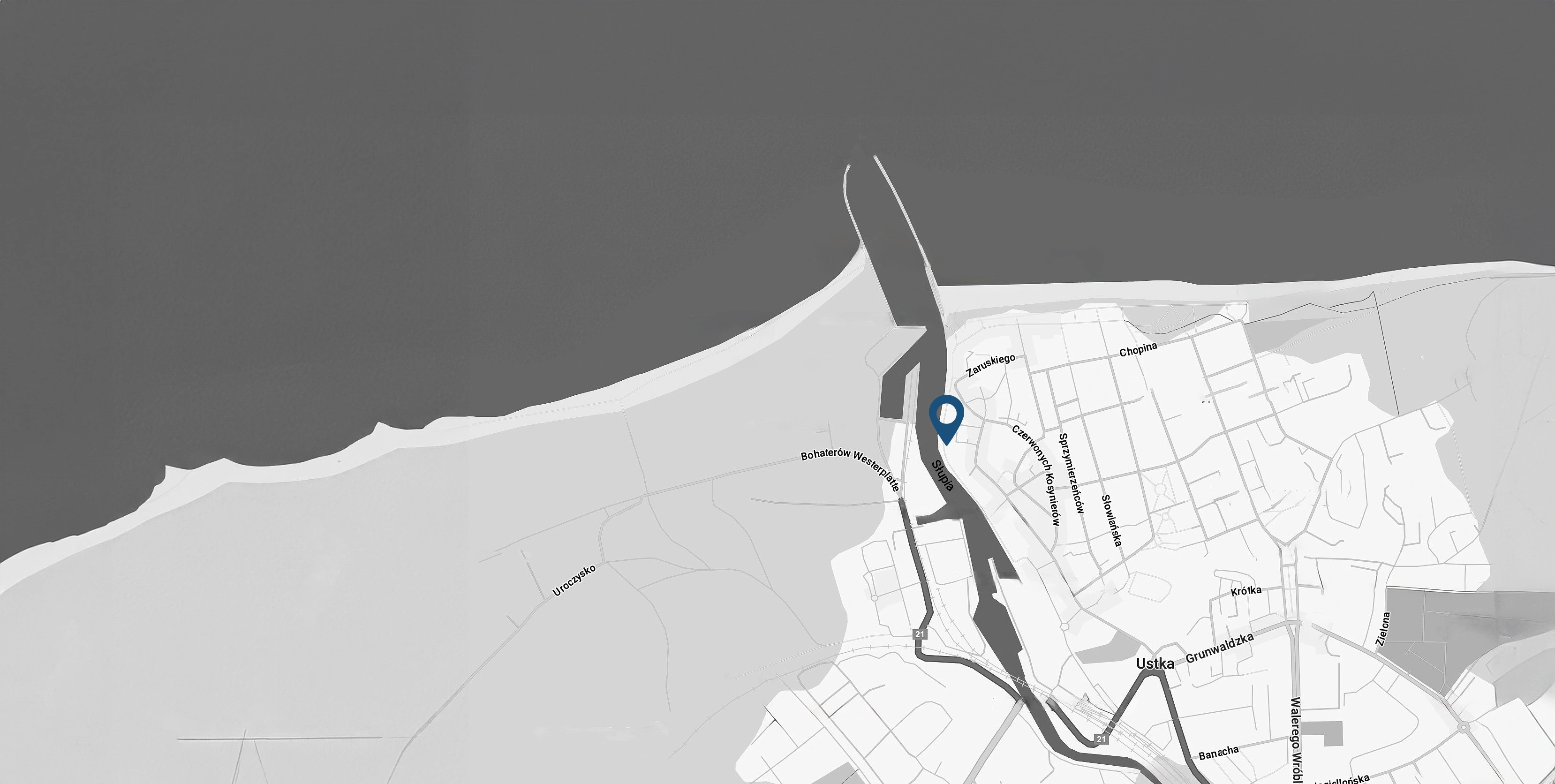 Mapa przedstawiająca lokalizację projektu Port Ustka